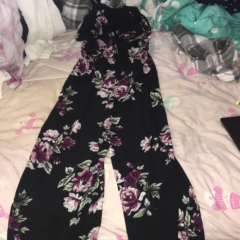Black and floral romper